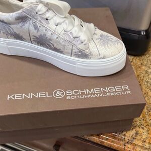 Women's White Patterned Sneakers